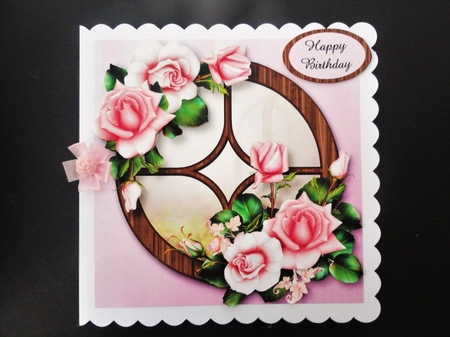The Circular Window - Blush Roses by Valerie Spowart