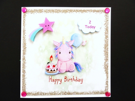 Cute Unicorn Birthday 2 by Valerie Spowart