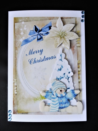 Snowflke Snowbaby Topper with Decoupage by Valerie Spowart