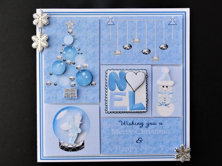Christmas in Blue Collage by Valerie Spowart