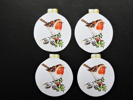 Bauble Robin Happy Christmas  by Valerie Spowart