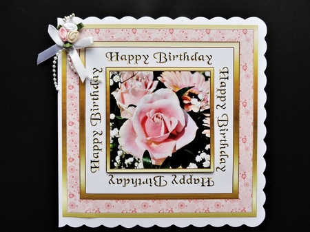 SC Pink rose & gerbera ( Birthday) by Valerie Spowart
