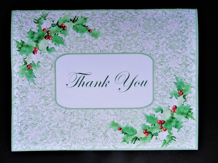 Christmas Thank You Holiday Cut and Fold Quick Card by Valerie Spowart