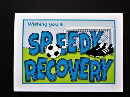 Blue Football Boots & Football SPEEDY RECOVERY by Valerie Spowart
