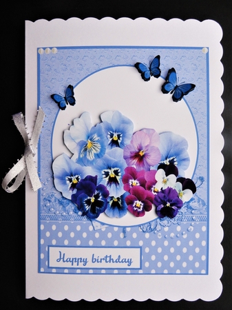 Happy birthday greeting card with flowers by Valerie Spowart