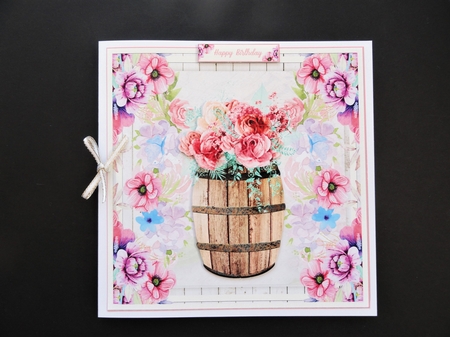 Flowers for You Birthday Decoupage Topper 1 by Valerie Spowart