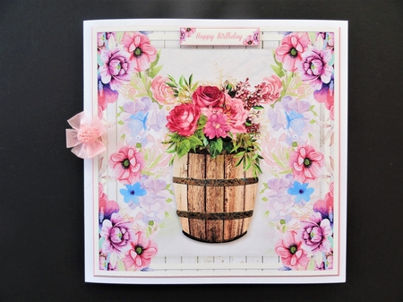 Flowers for You Birthday Decoupage Topper 8 by Valerie Spowart