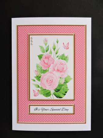 Lovely Pink Roses (Card #3) by Valerie Spowart