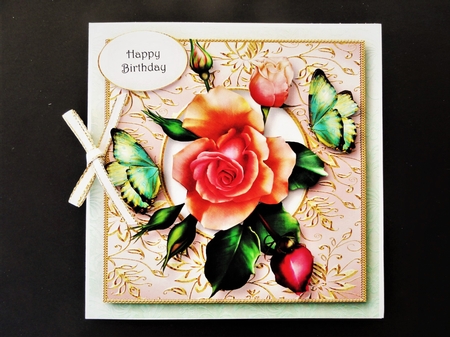 Square Gilded Frame - Persian Roses by Valerie Spowart