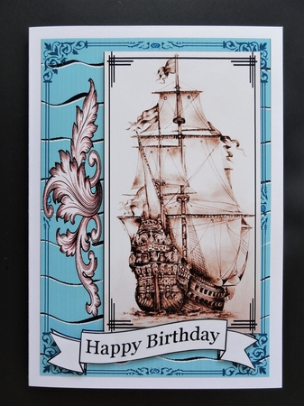 Tall Ship Card Front by Valerie Spowart