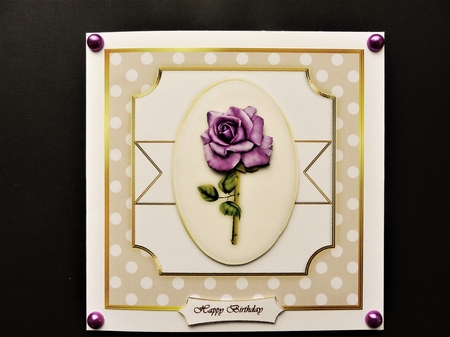 Perfect  Purple   Rose Quick Card by Valerie Spowart