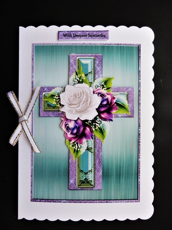 A5   Sympathy Cross & Roses 3 by Valerie Spowart