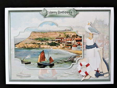 Sailing in Whitby A5 card by Valerie Spowart