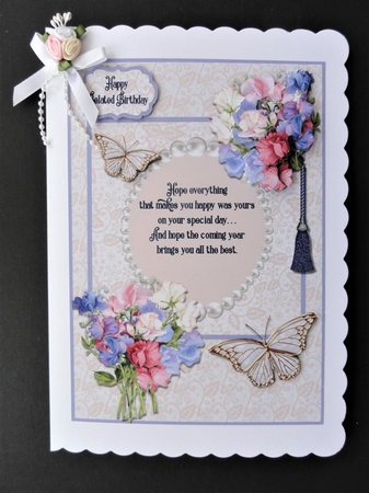 Sweet peas A5 Belated by Valerie Spowart