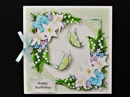 Lovely Lilies & Butterflies by Valerie Spowart