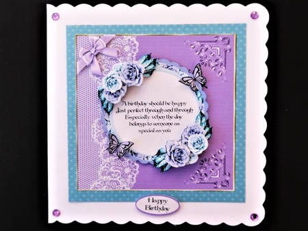 Purple Floral Frame A4 sheet by Valerie Spowart