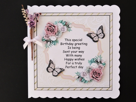 Gold and cream floral verse A4 sheet for 7 x 7 card by Valerie Spowart