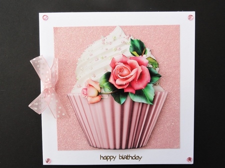 Floral Cupcake Decoupage Sheet - Downton Roses by Valerie Spowart