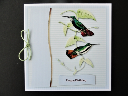 Male Card Antique Hummingbird Topper & Tags 4 by Valerie Spowart