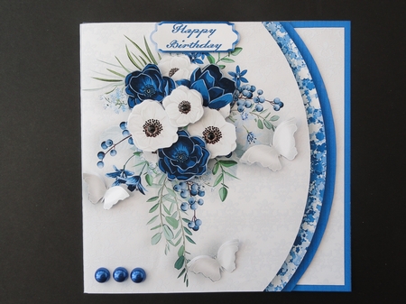 Blue Bouquet - Rounded Offset Card Mini Kit by Valerie Spowart