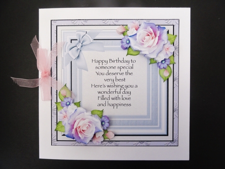 Lilac Rose cluster Frame with verse A4 sheet by Valerie Spowart
