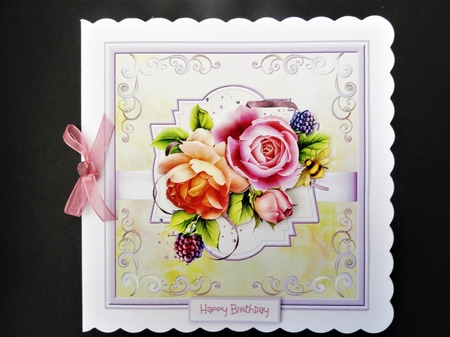 Summer rose 7x7 card by Valerie Spowart
