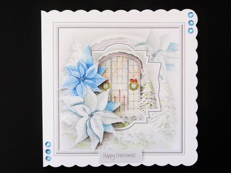 Christmas window 7x7 card by Valerie Spowart