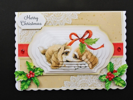Vintage Puppy Christmas 3 by Valerie Spowart