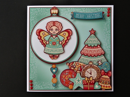 Folk Christmas Bauble - Angel by Valerie Spowart