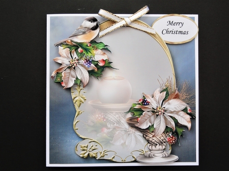 Golden Christmas Arch - Silver Poinsettias by Valerie Spowart