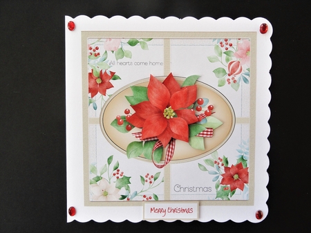 Bauble, holly and flower 7x7 card by Valerie Spowart