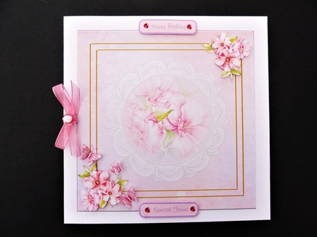 Pink Flowers and Butterflies by Valerie Spowart