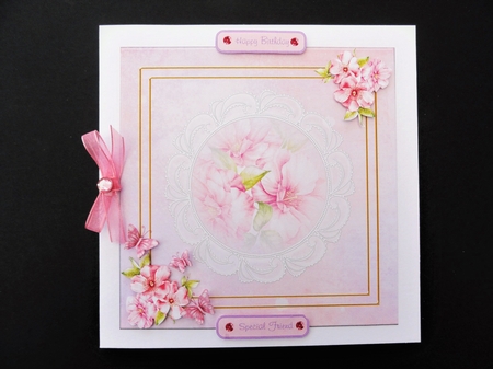 Pink Flowers and Butterflies by Valerie Spowart