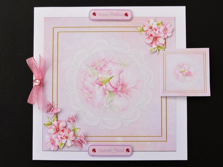 Pink Flowers and Butterflies by Valerie Spowart