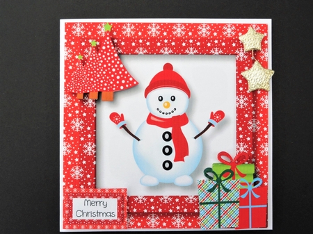 Christmas Snowman In Red by Valerie Spowart