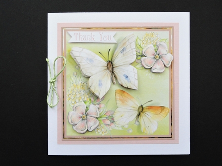 Butterfly and flowers 6x6 card by Valerie Spowart