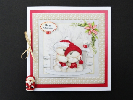 300dpi 6x6in topper & decoupage-Teddies Christmas couples-Son & daughter-in-law, Daughter Son-in-law, Nanny Grandad, Mum Dad, Nan Grandpa by Valerie Spowart