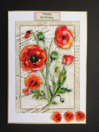 BOTANICAL POPPIES DECOUPAGE TOPPER by Valerie Spowart