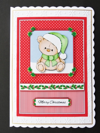 Cute Teddy Bear Holiday Topper (Card One) by Valerie Spowart