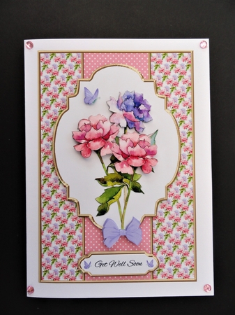 Lovely Watercolor Peonies Get Well Topper by Valerie Spowart