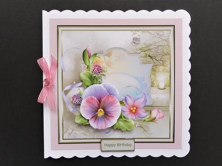 Summer pansy 6x6 card by Valerie Spowart