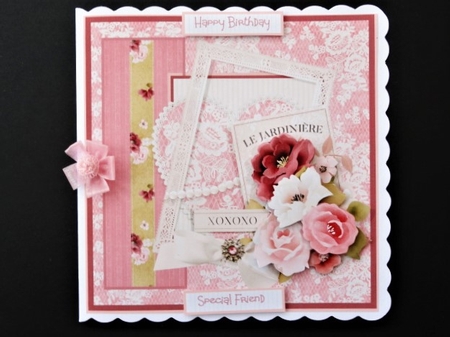 The garden roses 7x7 card by Valerie Spowart