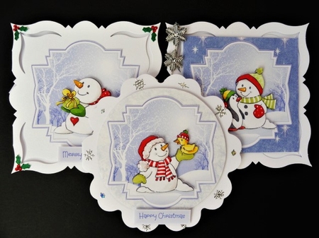 Snowman collection toppers by Valerie Spowart
