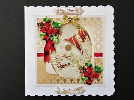 Christmas bells 6x6 card by Valerie Spowart