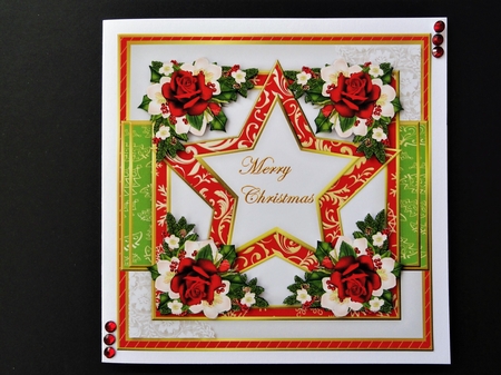 Christmas Star & Roses Topper & Decoupage by Valerie Spowart