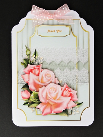 A5 Classic  Pink  Roses by Valerie Spowart