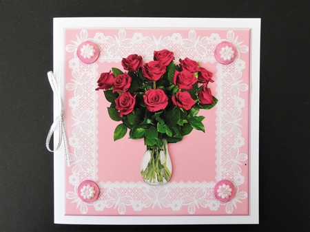 Lace Framed Roses  by Valerie Spowart