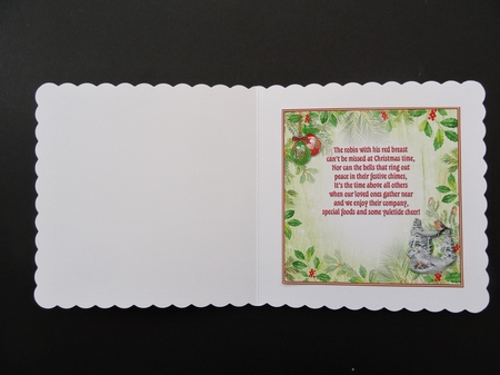 The Robins Winter Garden Verse Insert by Valerie Spowart