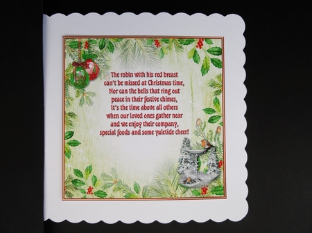 The Robins Winter Garden Verse Insert by Valerie Spowart