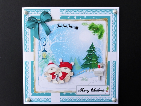 Christmas card - cute bears 1 by Valerie Spowart